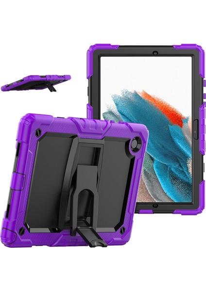 Samsung Galaxy Tab A8 10.5 2021 Darbeye Dayanıklı Siyah Silikon + Pc Tablet Koruyucu Kılıf(Yurt Dışından)