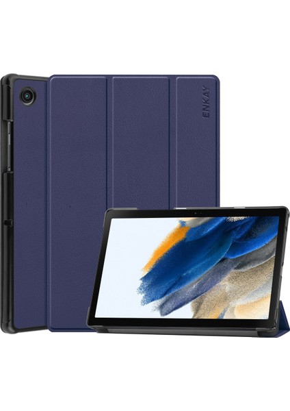 Zshskj Samsung Galaxy Tab A8 10.5 2021 Enkay Custer Doku Deri Akıllı Tablet Kılıfı