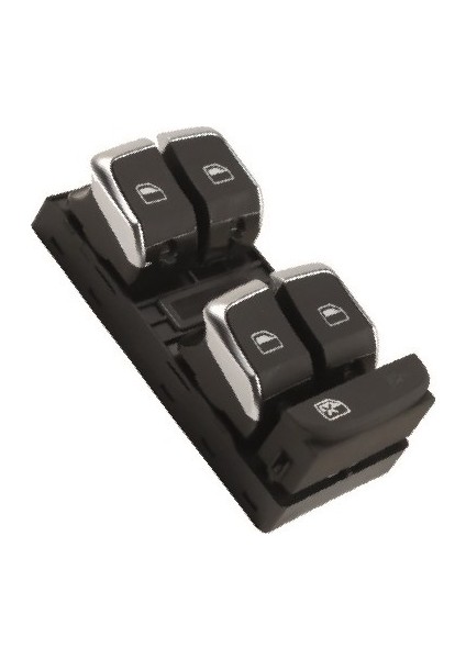 Audi A4-Q5 Cam Açma Kapama Düğmesi Dörtlü Krom (2012-2014)