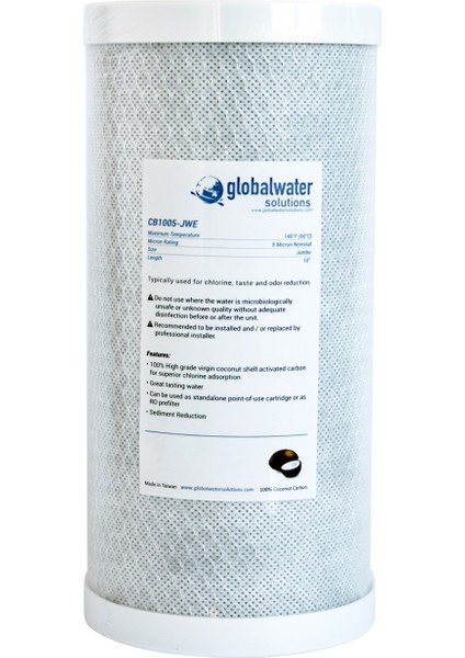 Aquames - Su Arıtma 10" Big Blue Cto Blok Karbon Filtre Nsf Sertifikalı