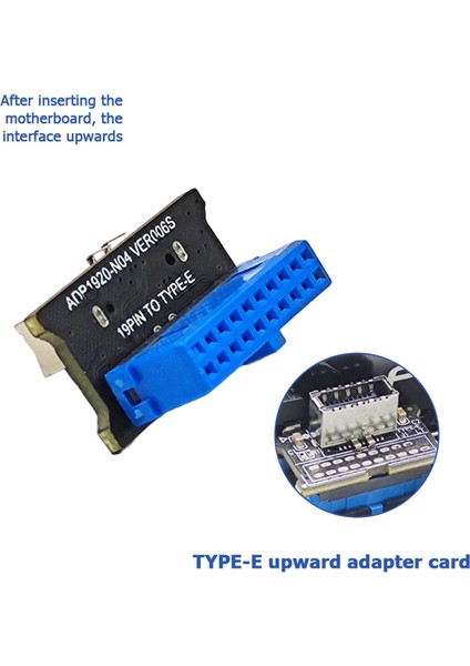 Anakart USB 3.0 Ön 19PIN - 3.1 Tip-C 180 ° Konnektör Profesyonel (Yurt Dışından)