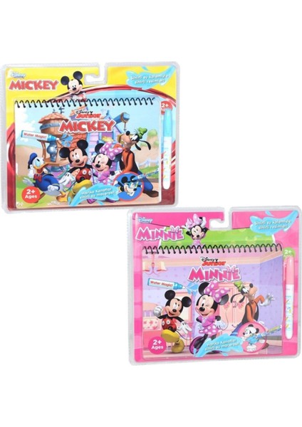 2 Adet Lisanslı Jr. Minnie & Mickey Mouse Sihirli Boyama Kitabı