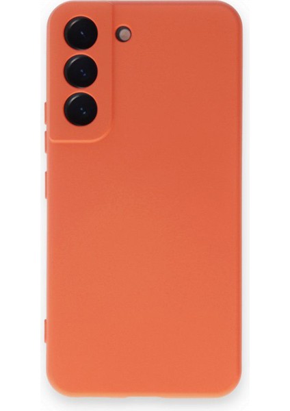 Samsung Galaxy S22 Kılıf Mara Silikon Mat Soft Korumalı Lansman Turuncu