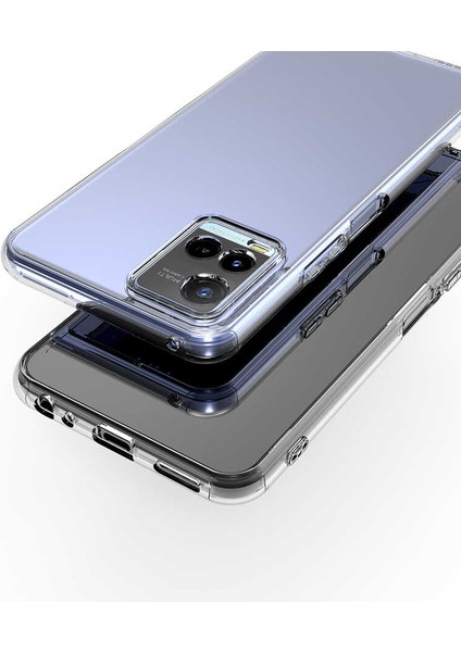 Casestreet Vivo Y21S Kılıf Süper Silikon Kamera Korumal Şeffafı+Nano Glass fiyatları
