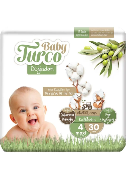 Baby Turco Doğadan 4 Numara 30 Adet 8-14 kg