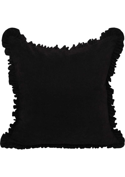 Siyah Fırfırlı Kırlent Kılıfı 45 x 45 cm.