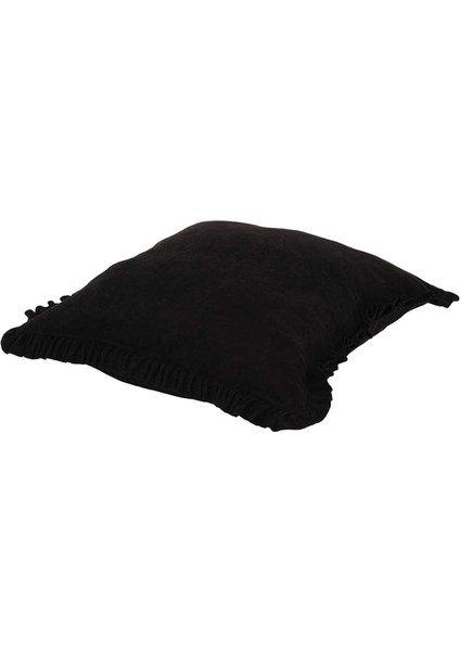Siyah Fırfırlı Kırlent Kılıfı 45 x 45 cm. fırsatları