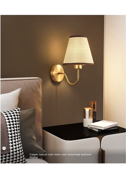 Kapalı Duvar Lambası, Kumaş, Yaratıcı Basitlik Modern Tarzı, 4018 Bakır Rengi (Yurt Dışından)