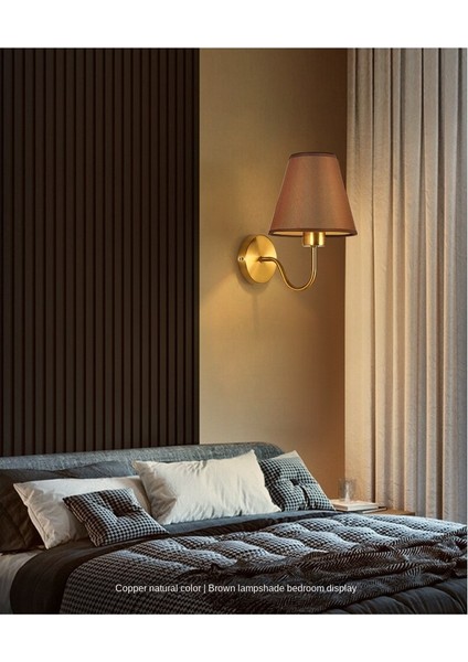 Kapalı Duvar Lambası, Kumaş, Yaratıcı Basitlik Modern Tarzı, 4018 Bakır Rengi (Yurt Dışından)
