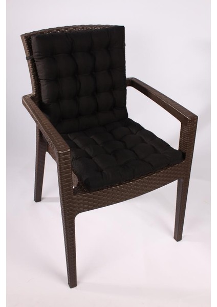 Altınpamuk Lux Pofidik Rattan Lotus Sandalye Minderi 43 x 93 cm. Siyah