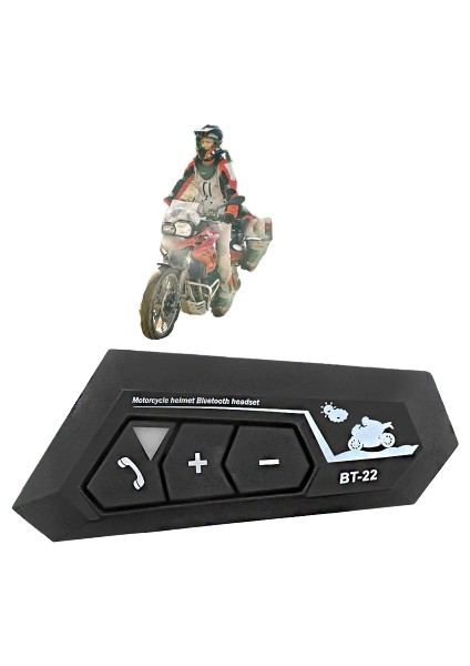 BT22 Motosiklet Kask Kablosuz Intercom Su Geçirmez 5.0 Bluetooth