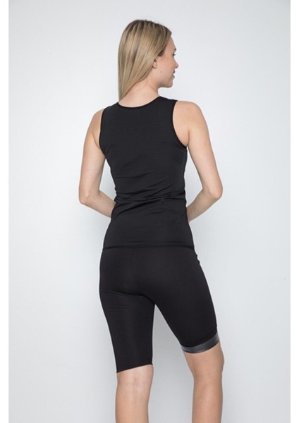 Yeni Sezon Spor Kadın Atlet Şort Takım Unisex Sweet Sauna Termal Siyah