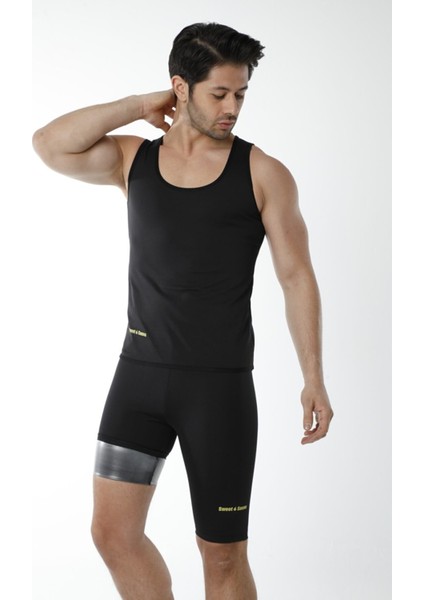 Yeni Sezon Spor Erkek Atlet Şort Takım Unisex Sweet Sauna Termal Siyah