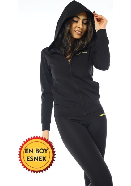 Yeni Sezon Spor Kapşonlu Üst Tayt Takım Unisex Sweet Sauna Termal Siyah fiyatları