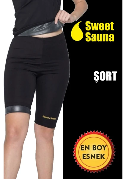 Sweet Sauna Ilkbahar Yaz Modası Kısa Şort Unisex Sweet Sauna Termal Siyah