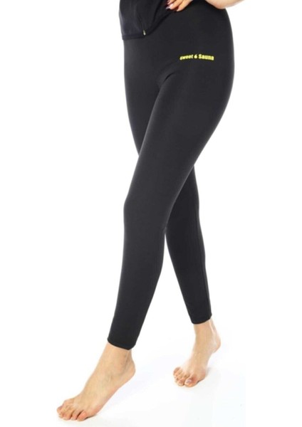 Yeni Moda Fermuarlı Üst Tayt Takım Unisex Sweet Sauna Termal Siyah
