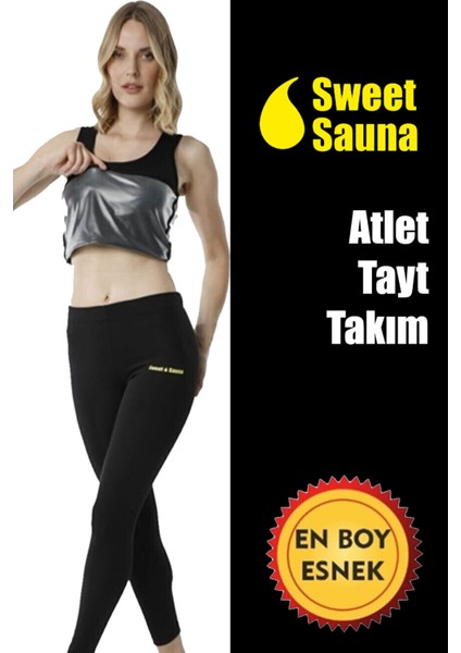 Sweet Sauna Yeni Moda Atlet Tayt Takım Unisex Sweet Sauna Termal Siyah