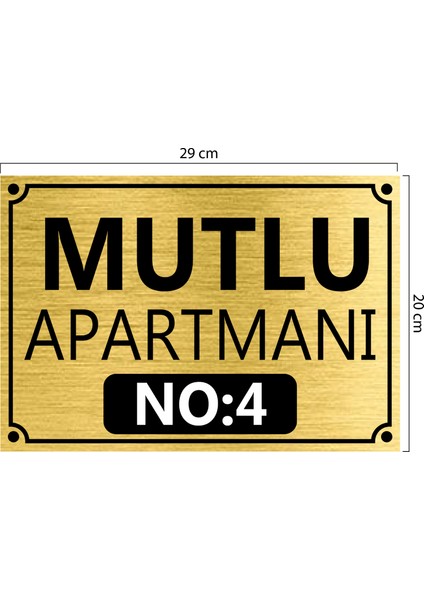 Apartman-Site Kapı Isimliği Kapı Tabelası 20X29 cm