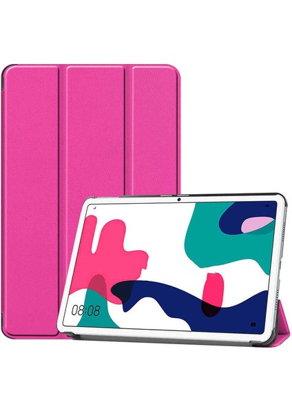 - Huawei Matepad 10.4 - Tablet Kılıfı Smart Cover Standlı 1-1 Kılıf - Pembe