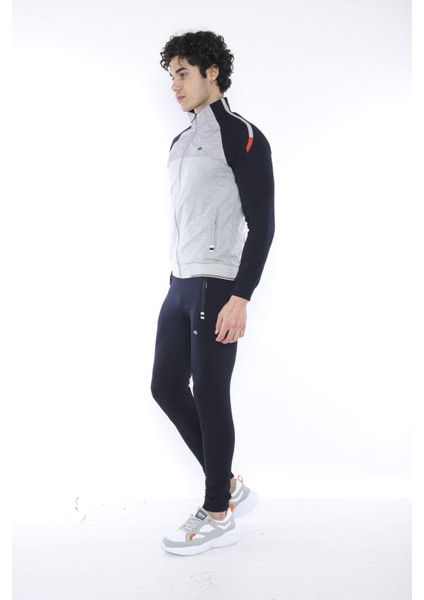 Erkek Slimfit Spor G2 Melanj (Açık Gri) Eşofman Takımı - 6733
