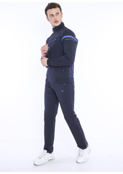 Erkek Spor, 4 Cepli, Dik Yaka, 4 Mevsim, Süper 2 İplik Lacivert İndigo Eşofman Takımı - 5876 modelleri