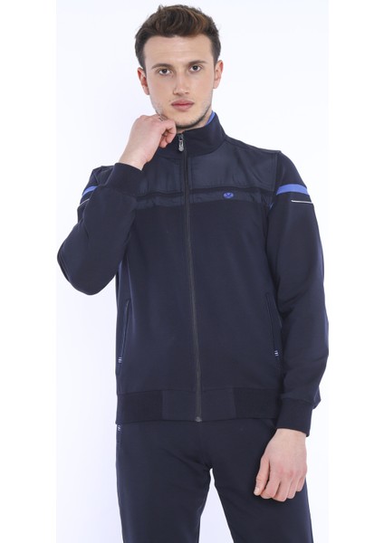 Erkek Spor, 4 Cepli, Dik Yaka, 4 Mevsim, Süper 2 İplik Lacivert İndigo Eşofman Takımı - 5876 fırsatları