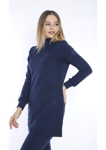 Kadın Spor Royal Fermuarlı, Cepli Tunik Eşofman Takımı - CC-6725 - 6725 fırsatları