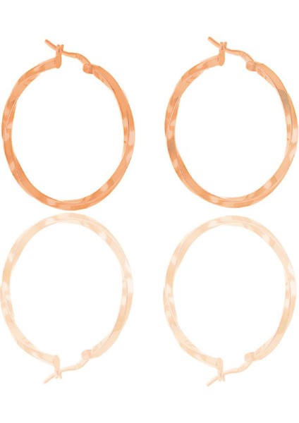 Gümüş Rose 36 mm Burgu Halka Küpe fiyatları