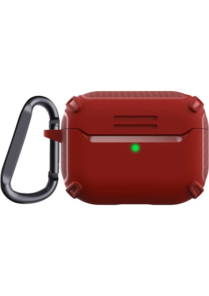 AirPodss Pro Kılıf Kulaklık Koruyucu Airbag Tpu Çengelli Kırmızı
