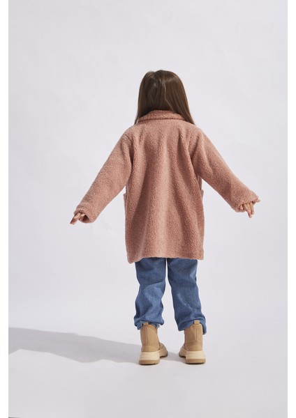 Kız Çocuk Kürk Ceket Kaban Pembe