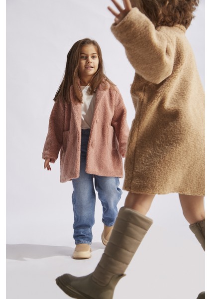 Kız Çocuk Kürk Ceket Kaban Pembe modelleri