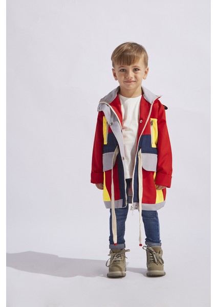 Erkek Çocuk Renkli Trençkot