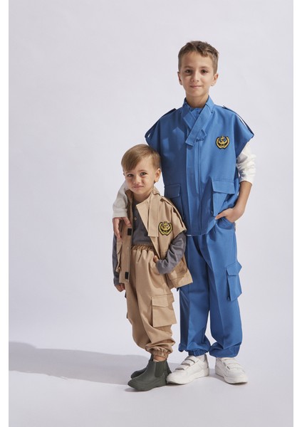 Erkek Çocuk Yelekli Nakışlı Kargo Takım İNDIGOHQSPQS300152İ7