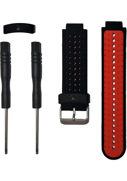 Garmin Forerunner Için Watch Band Kayışı 220 230 235 620 Siyah + Kırmızı