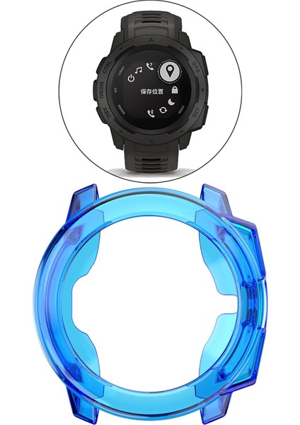 Tpu Koruyucu Kılıf Tam Vücut Kapağı Garmin Instinct Akıllı Izle Çerçevesi Için Mavi modelleri