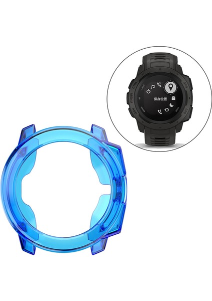 Tpu Koruyucu Kılıf Tam Vücut Kapağı Garmin Instinct Akıllı Izle Çerçevesi Için Mavi fırsatları