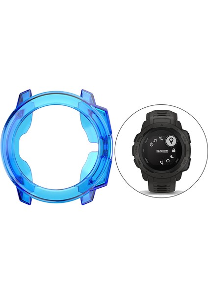 Tpu Koruyucu Kılıf Tam Vücut Kapağı Garmin Instinct Akıllı Izle Çerçevesi Için Mavi indirimleri