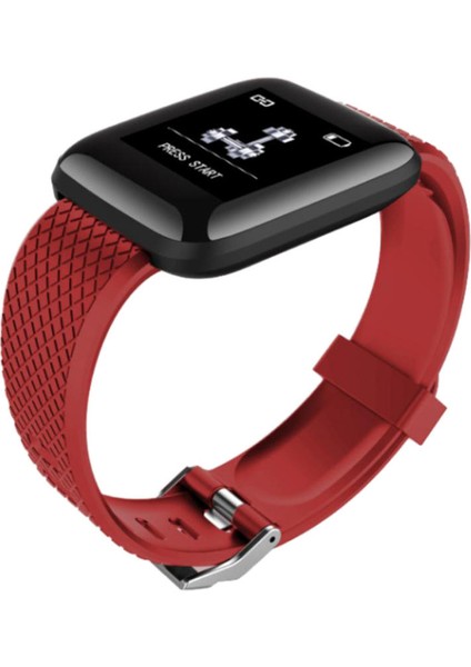 Bluetooth Akıllı Izle Kan Oksijen Basınç Monitörü Bileklik Kırmızı