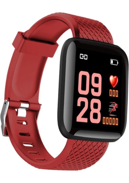 Bluetooth Akıllı Izle Kan Oksijen Basınç Monitörü Bileklik Kırmızı modelleri