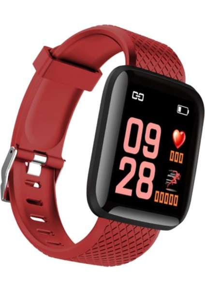 Bluetooth Akıllı Izle Kan Oksijen Basınç Monitörü Bileklik Kırmızı fırsatları