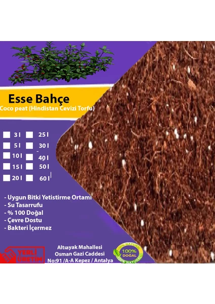 Esse Bahçe Cocopeat 10 Lt Hindistan Cevizi Torfu Bitki Toprağı Direk Kullanıma Hazır