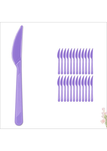 Plastik Bıçak, Lila - 25 Adet