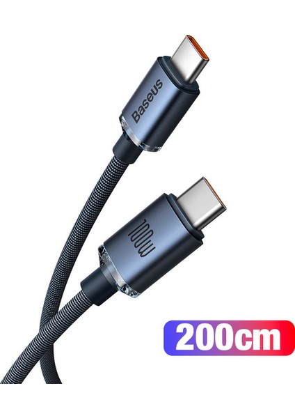 Crystal Shine 100W Type-C To Type-C Hızlı Şarj Kablo 2 mt