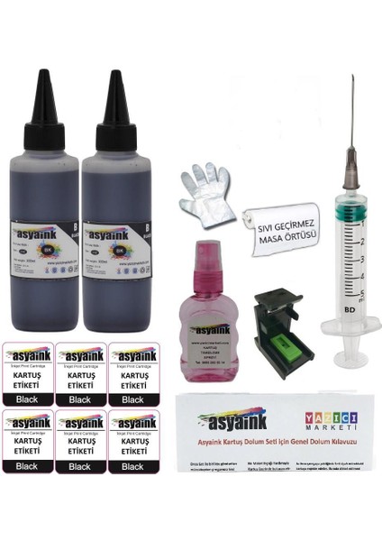 Hp 1110/2130/3639 Uyumlu Siyah Kartuş Dolum SETI-2X100ML