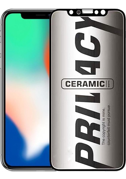 Apple iphone Xr Hayalet Mat Seramik Kırılmaz Ekran Koruyucu Cam Gizlilik Filtreli Matte