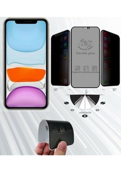 Apple iphone Xr Hayalet Mat Seramik Kırılmaz Ekran Koruyucu Cam Gizlilik Filtreli Matte