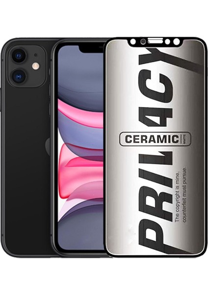 Apple iphone 12 Pro Hayalet Mat Seramik Kırılmaz Ekran Koruyucu Cam Gizlilik Filtreli Matte
