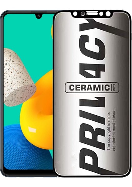 Samsung Galaxy A70 A705 Hayalet Mat Seramik Kırılmaz Ekran Koruyucu Cam Gizlilik Filtreli Matte