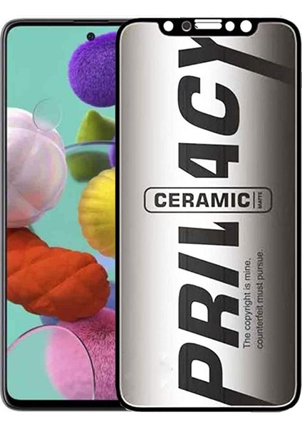 Xiaomi Redmi Note 8 Hayalet Mat Seramik Kırılmaz Ekran Koruyucu Cam Gizlilik Filtreli Matte