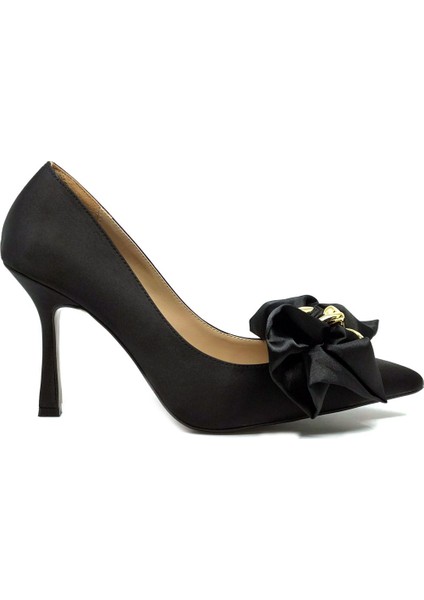 Siyah Saten Stiletto - Frıda